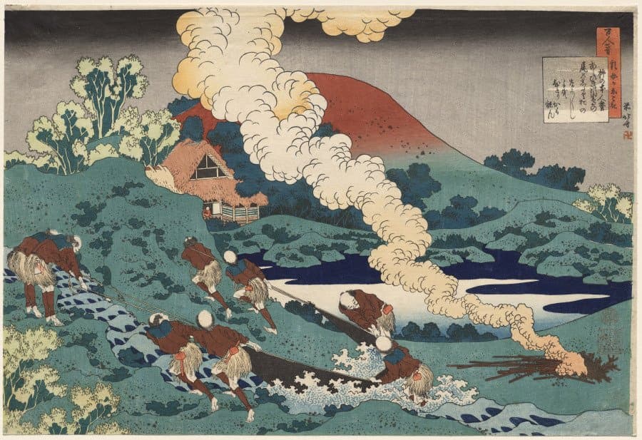 Poem by Kakinomoto no Hitomaro, from One Hundred Poems by One Hundred Poets Explained by an Old Nurse (1835–36)