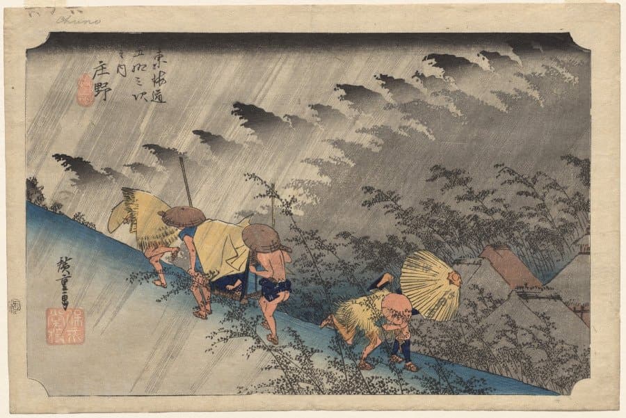 Driving Rain at Shōno, from Fifty-Three Stations of the Tokaidō (1833)