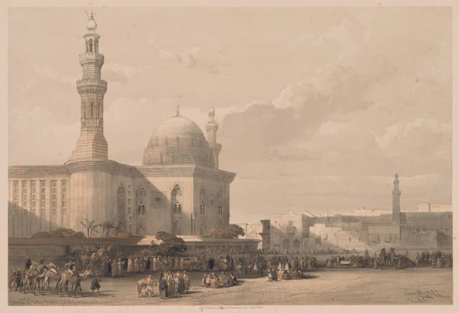 Egypt and Nubia:  Volume III–No. 38, Mosque of Sultan Hassan from the Great Square of the Rameyleh (1838)
