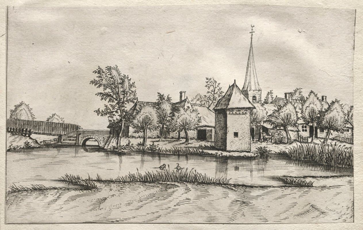 Views of Villages in Brabant and Campine:  A Moated Village (c. 1561)