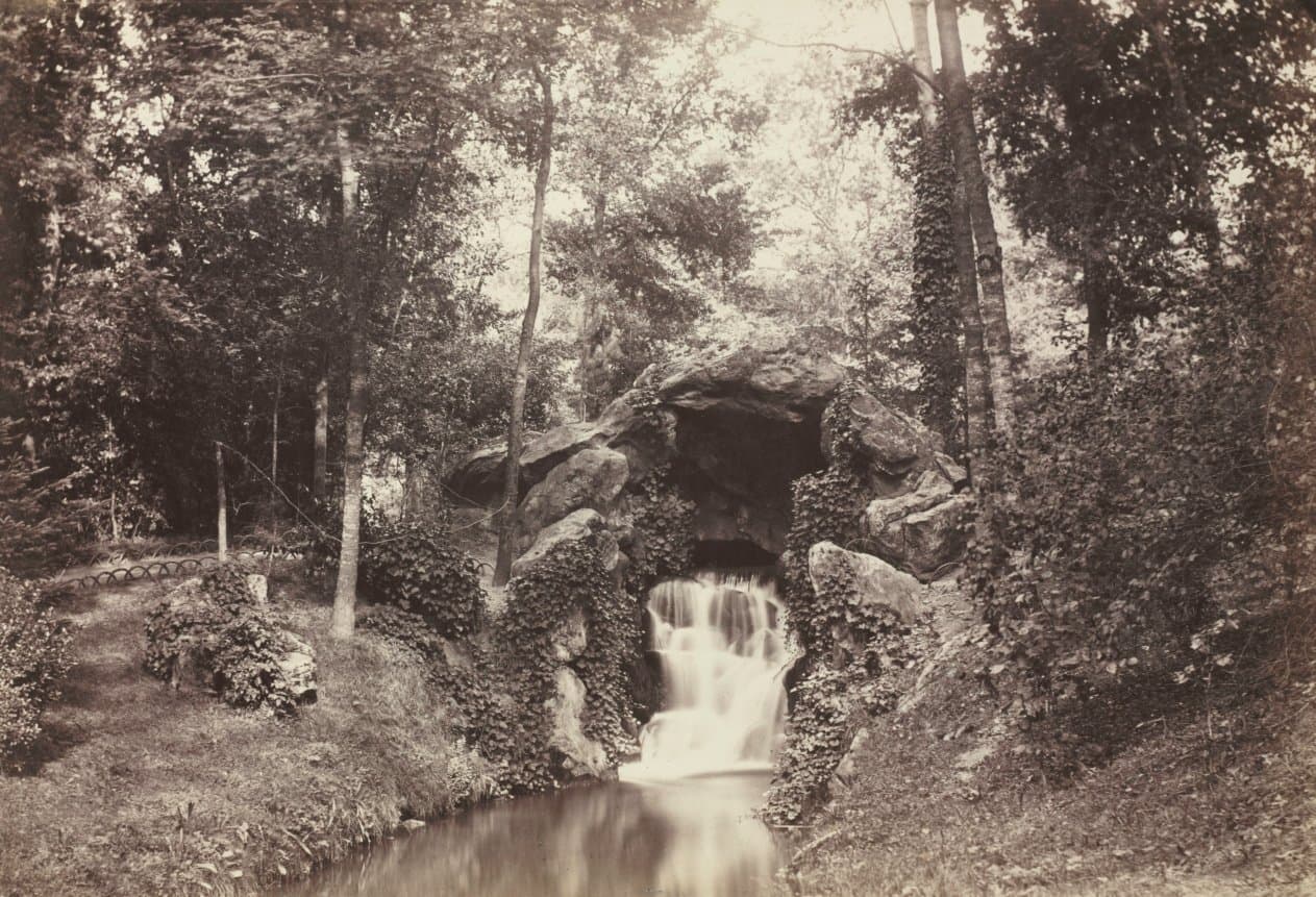 View of the Small Grotto toward the Deer Pond, Bois de Boulogne (1858)