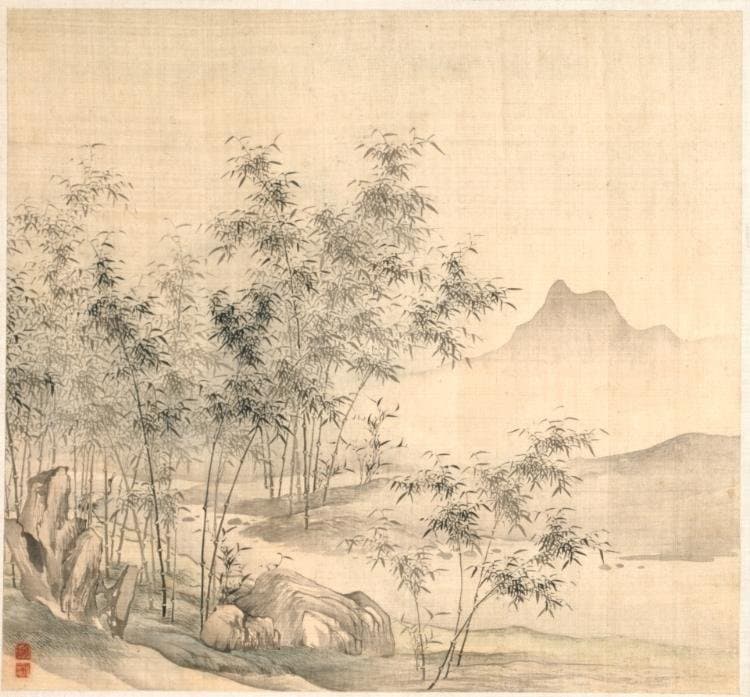A Solitary Crane in the Bamboo Grove (early 1600s)