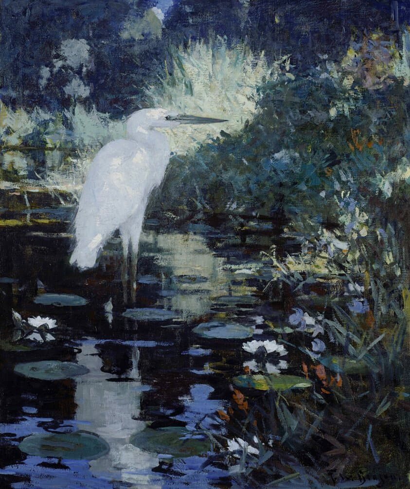 White Heron in a Pool in a Garden (c. 1929)