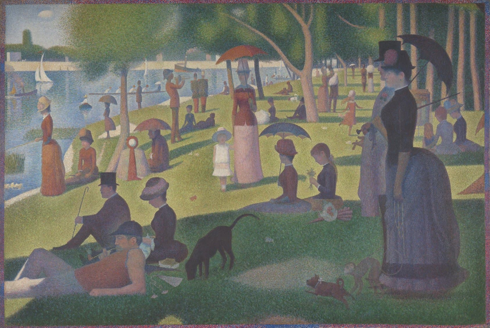 A Sunday on La Grande Jatte — 1884 (1884–86, border added 1888–89)