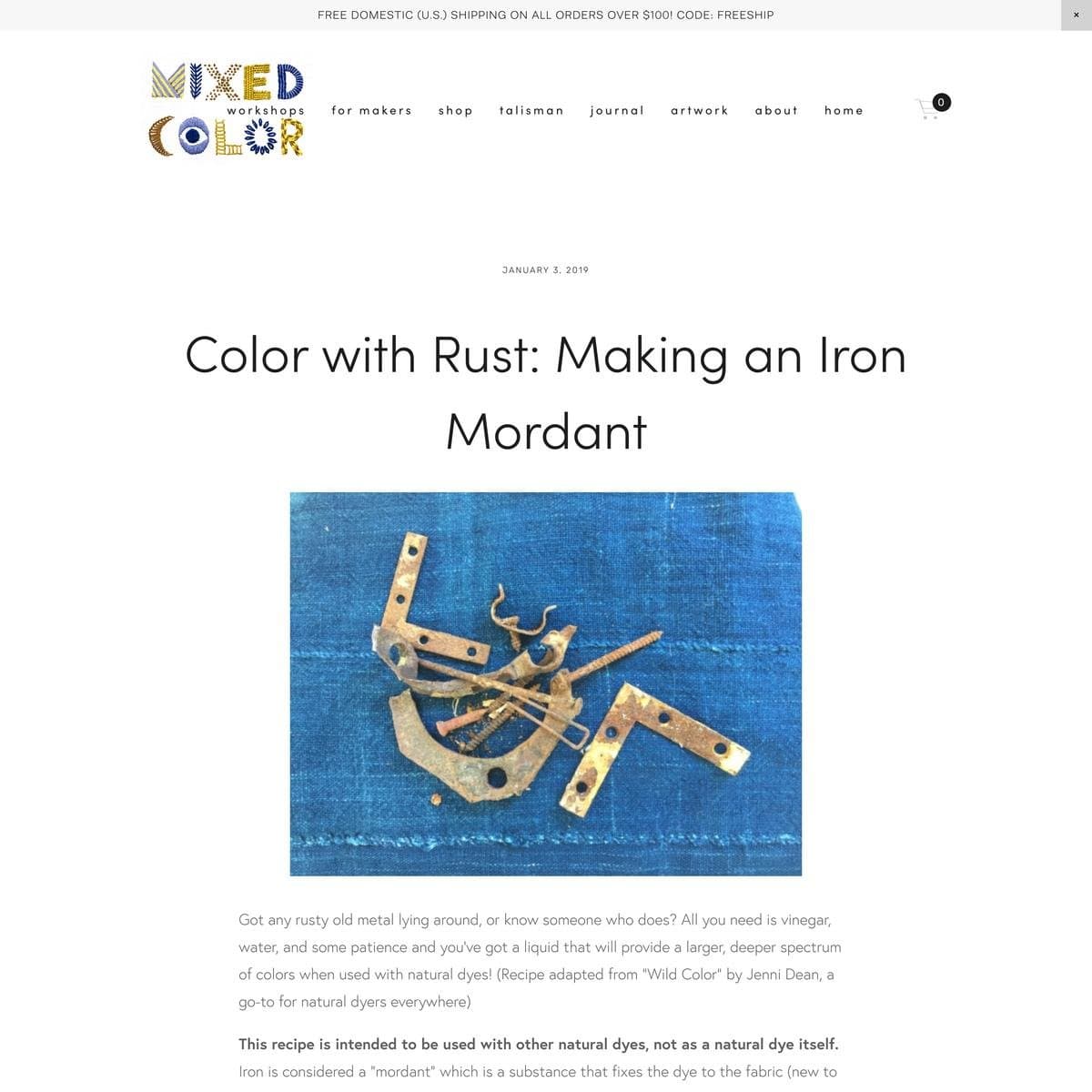 Color with Rust: Making an Iron Mordant — mixed color