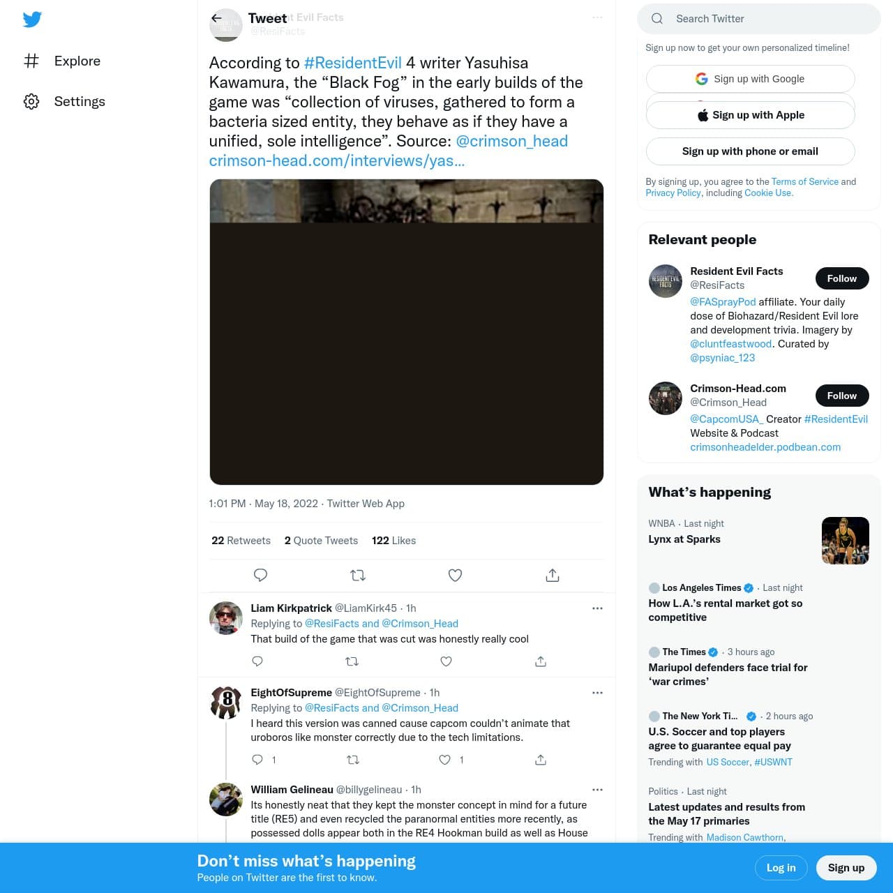 Resident Evil Facts on Twitter: "According to #ResidentEvil 4 writer Yasuhisa Kawamura, the "Black Fog" in the early builds ...