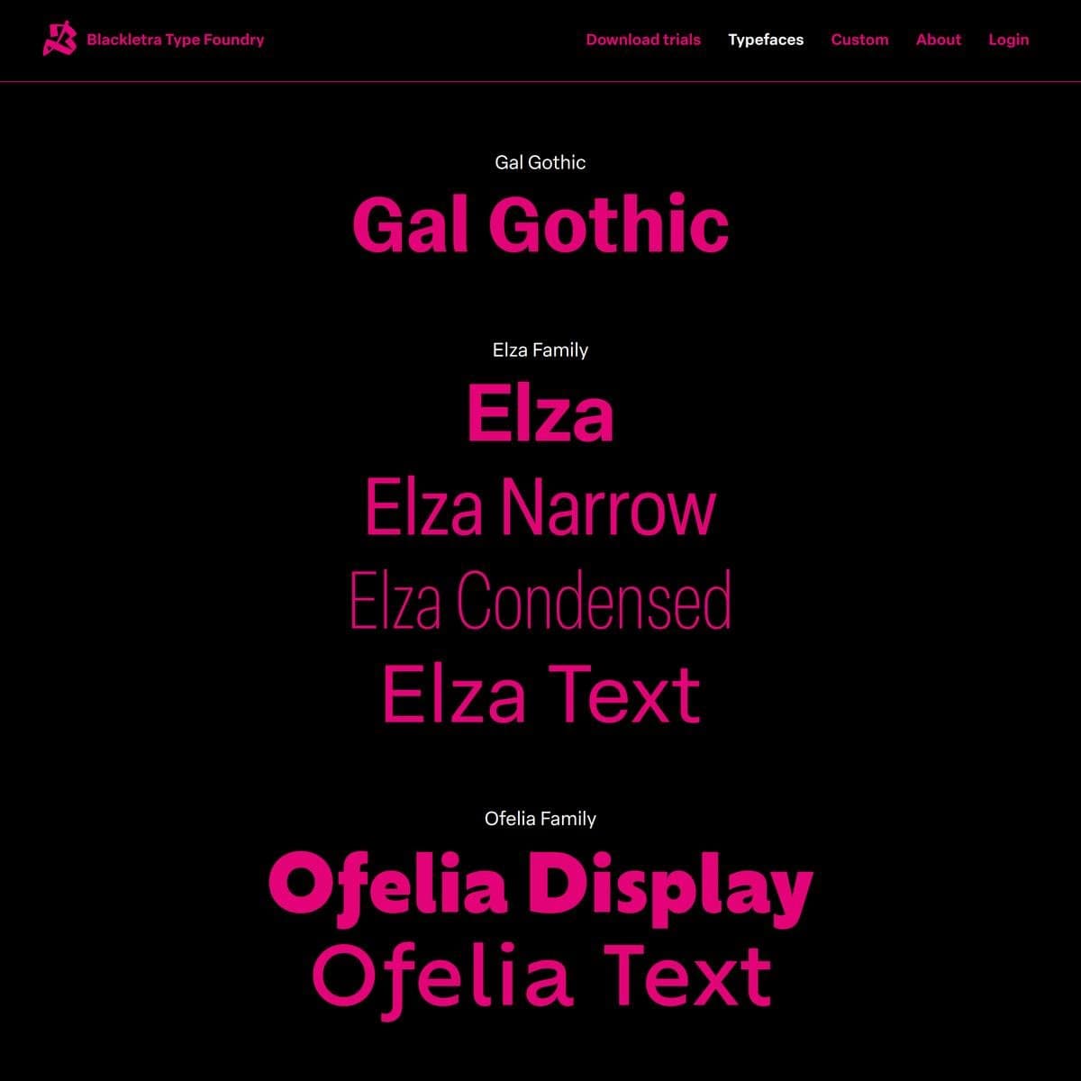 Typefaces | Blackletra Type Foundry