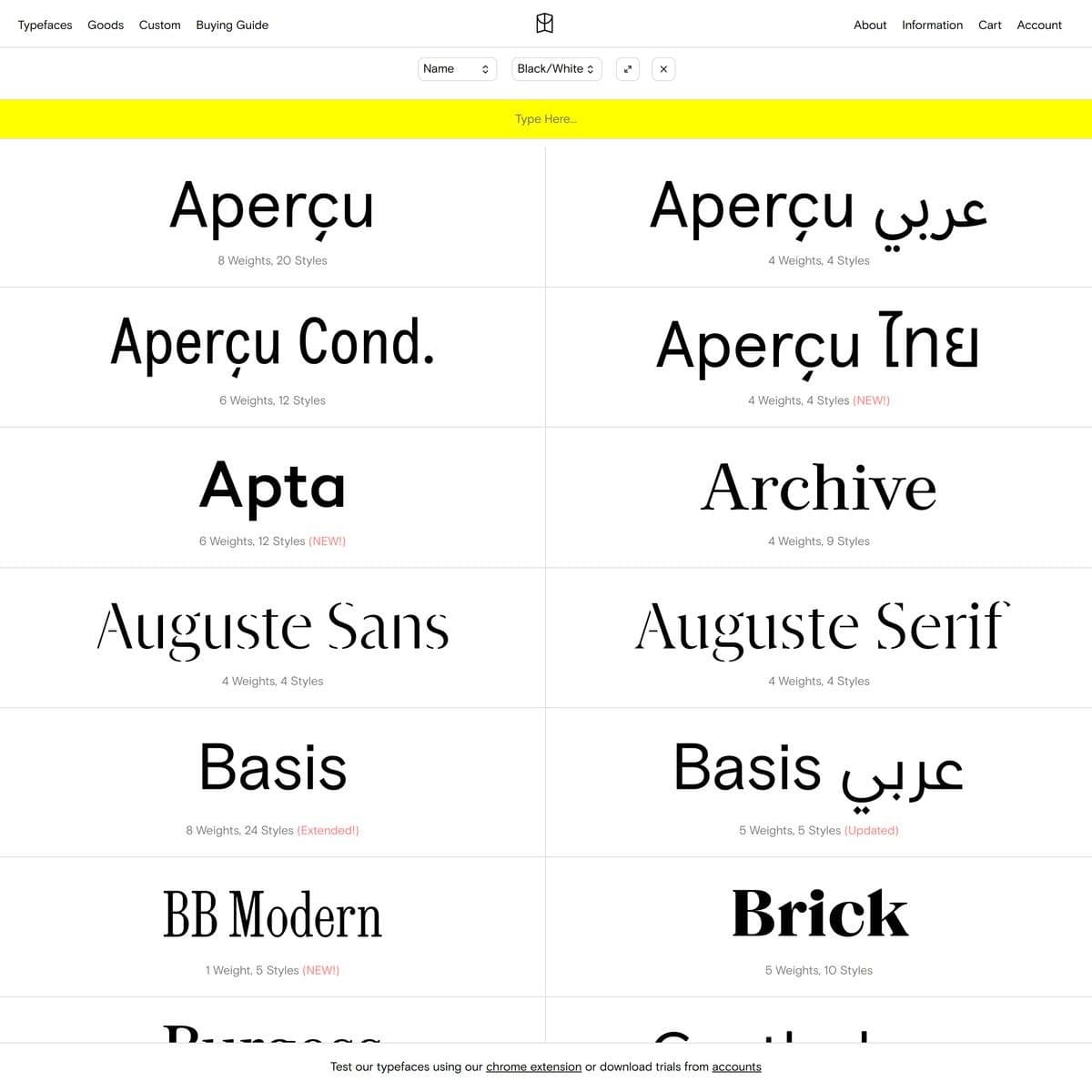 Typefaces — Colophon Foundry