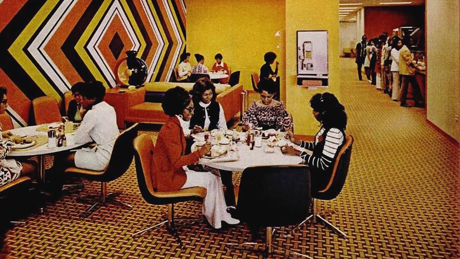 The Johnson Publishing Company cafeteria. Photo: Photograph by Alexandre Georges, ca. 1972