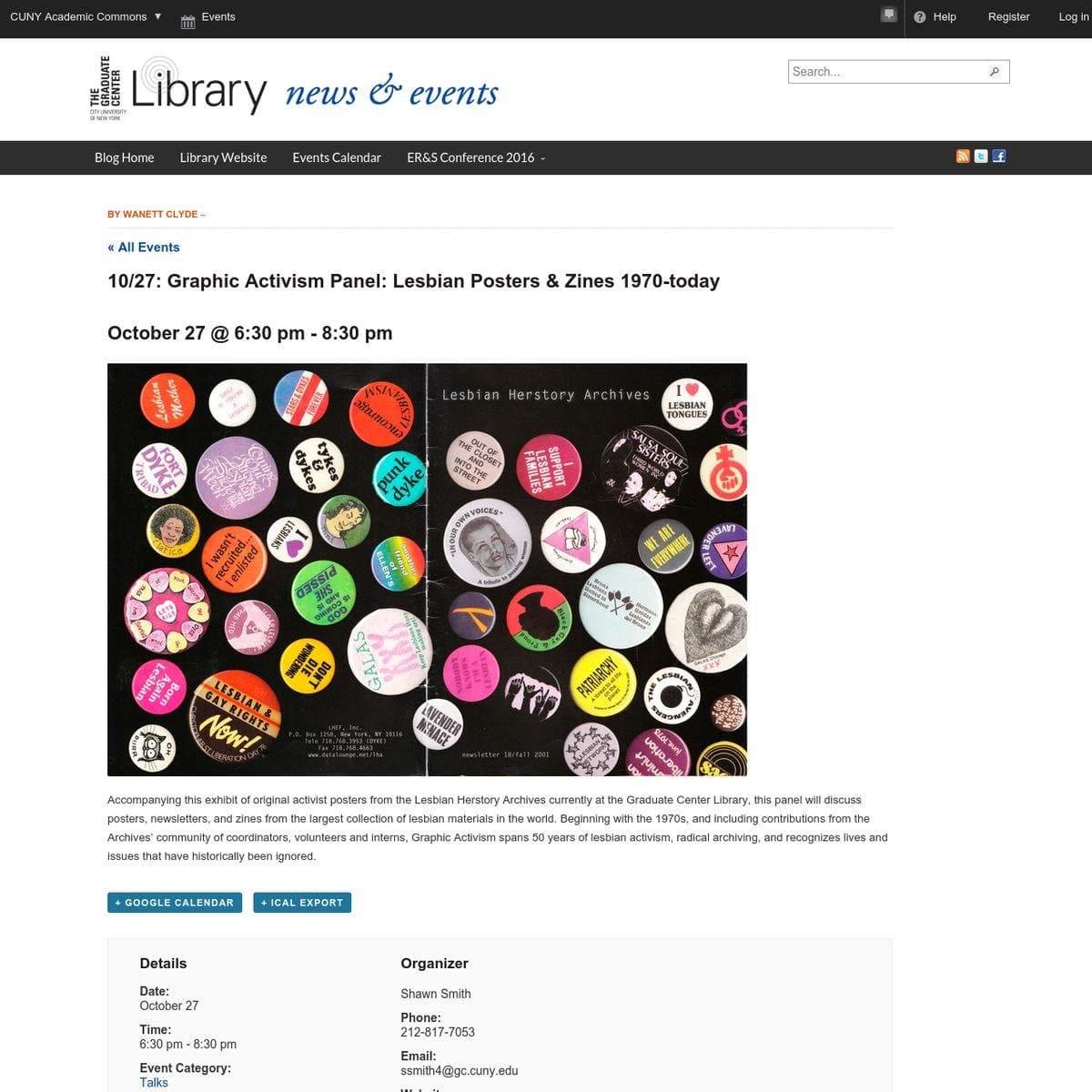 10/27: Graphic Activism Panel: Lesbian Posters &amp; Zines 1970-today - Graduate Center Library Blog