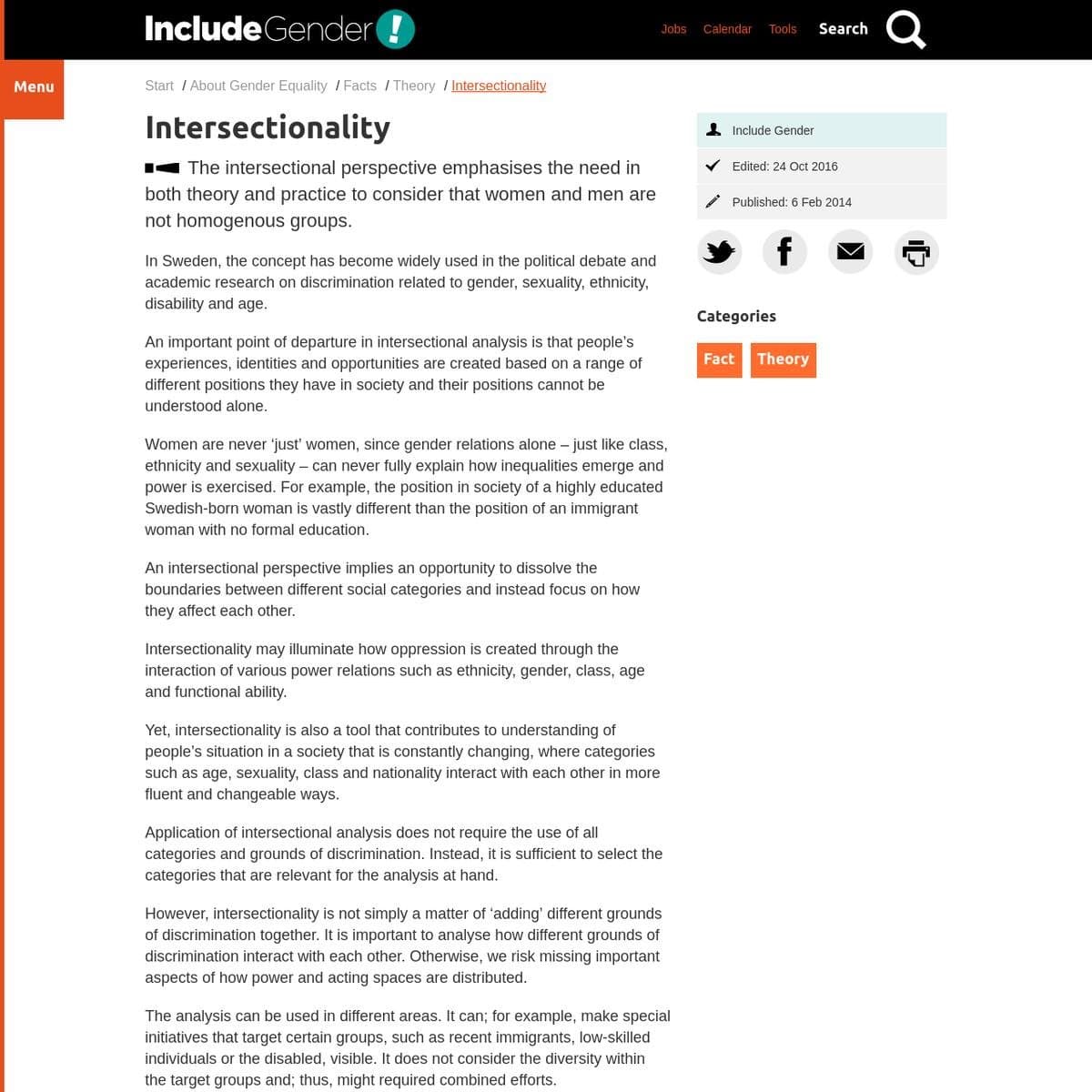 Intersectionality - Include Gender