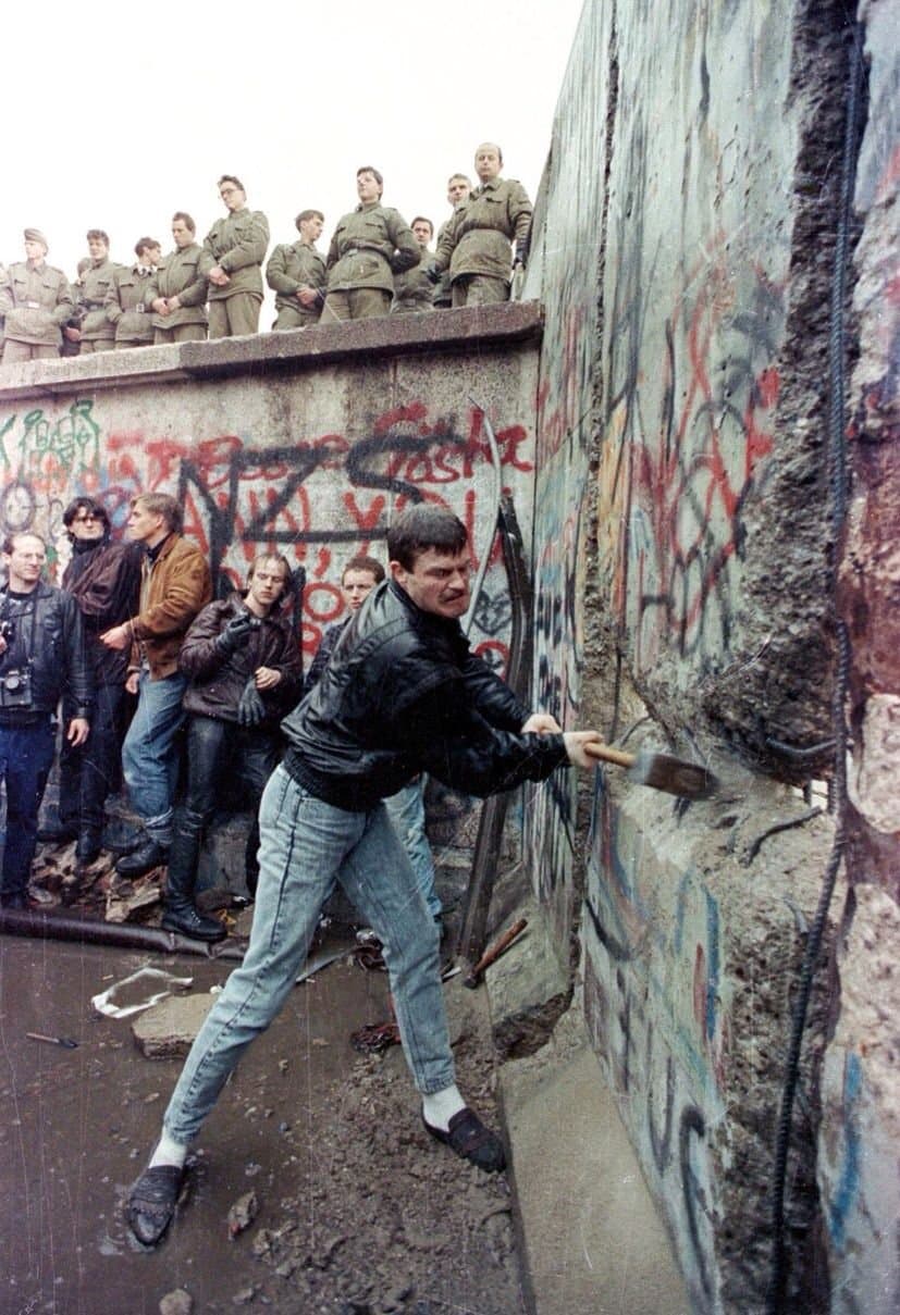 Berlin Wall falling