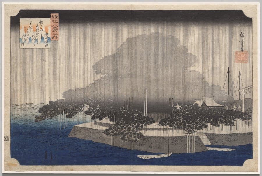 Night Rain at Karasaki, from Eight Views of Ōmi (c. 1835)
