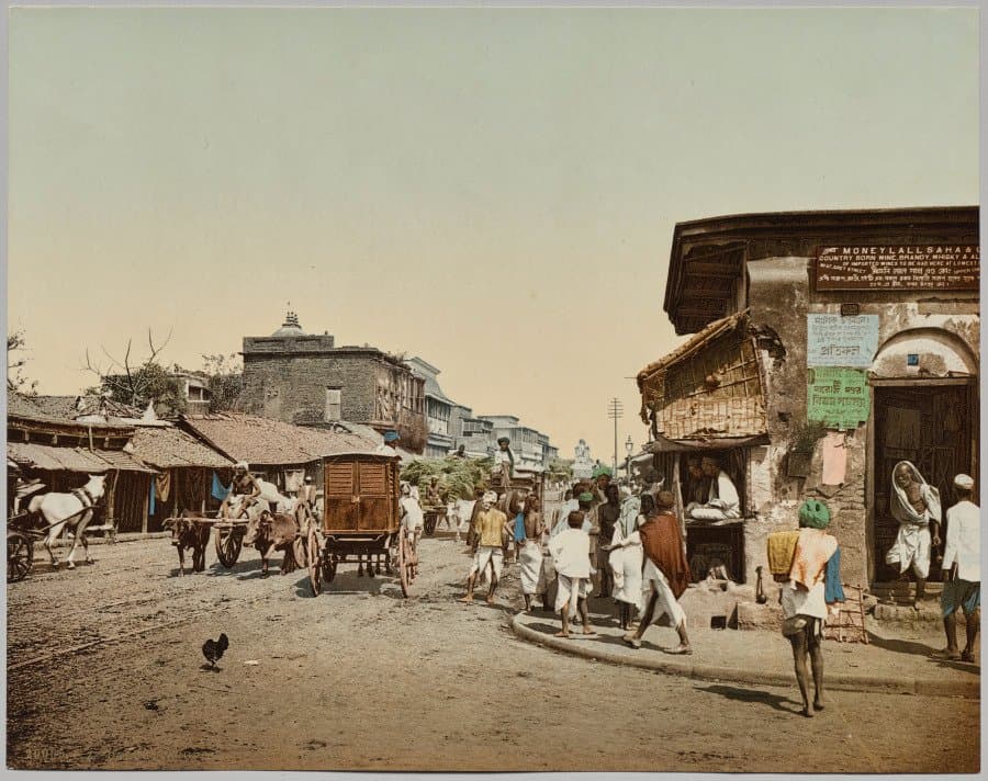 India. Calcutta. Upper Chitpore Road (A), after photo by Dr. Kurt Boeck (c. 1890–1910)