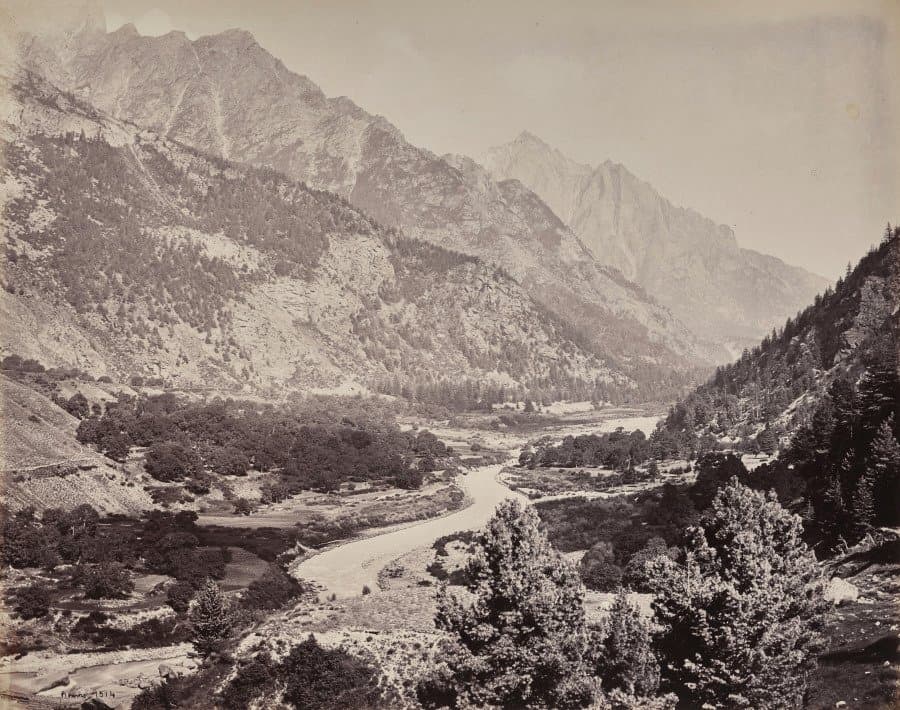The Upper Himmalayahs. View in the Buspa Valley from Sangla (1863–70)