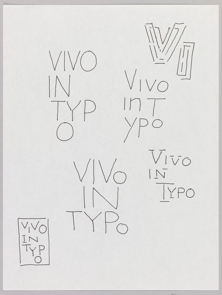 Six Sketches for "Vivo in Typo" Poster with Rectangle Lower Left (2008)