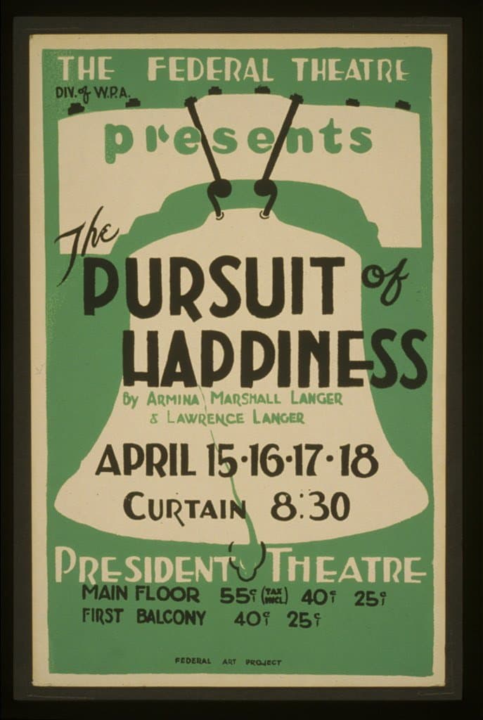 The Federal Theatre Div. of W.P.A. presents "The pursuit of happiness" by Armina Marshall Langer & Lawrence Langer (1936-01-01)