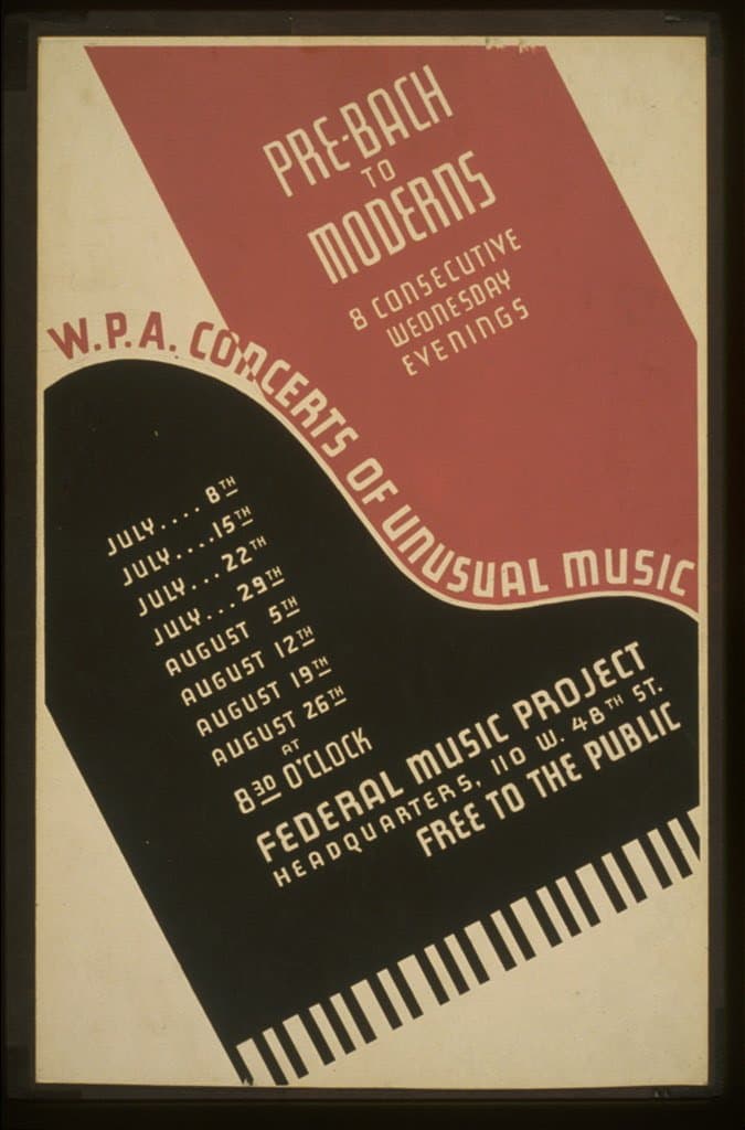 W.P.A. concerts of unusual music Pre-Bach to moderns : 8 consecutive wednesday evenings. (1936-01-01)