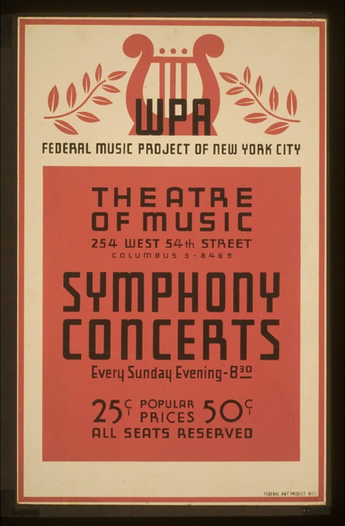 Symphony concerts WPA Federal Music Project of New York City Theatre of Music. (1936-01-01)