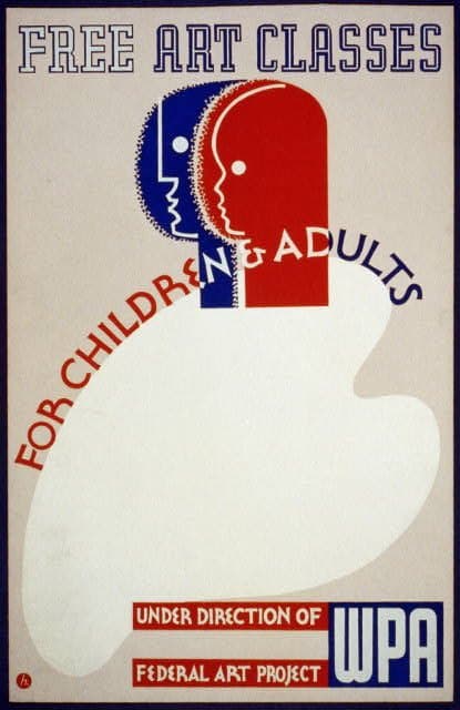 Free art classes for children & adults Under direction of Federal Art Project, WPA / (1936-01-01)