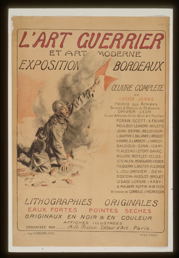 L'art guerrier et art moderne. Exposition Bordeaux, lithographies, originales, eaux fortes, pointes seches . . . Organisée par A. Le Prince editeur d'art, Paris (1918-01-01)