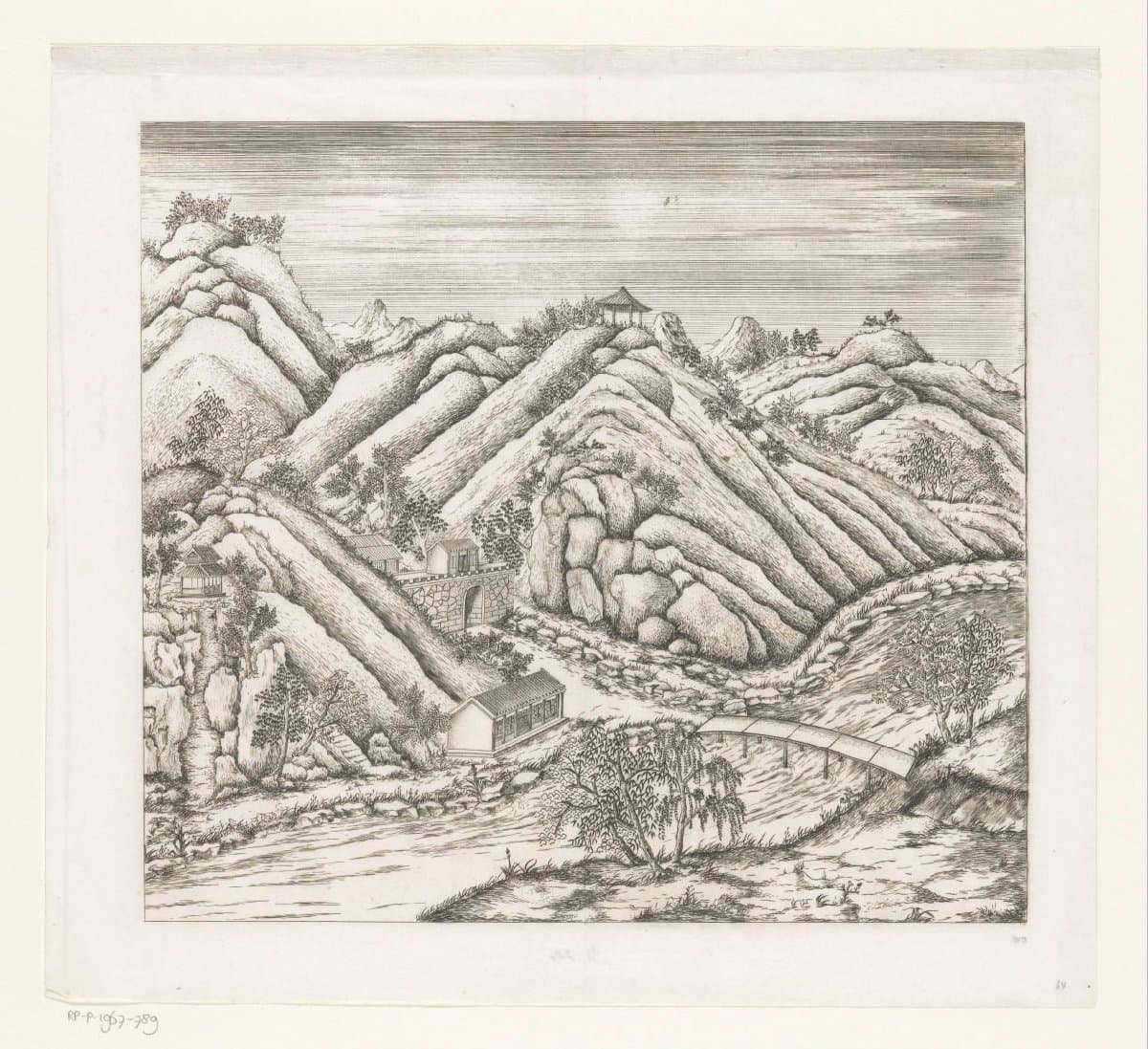 Gezicht op een deel van het keizerlijk zomerpaleis in Chengde (Jehol) te China