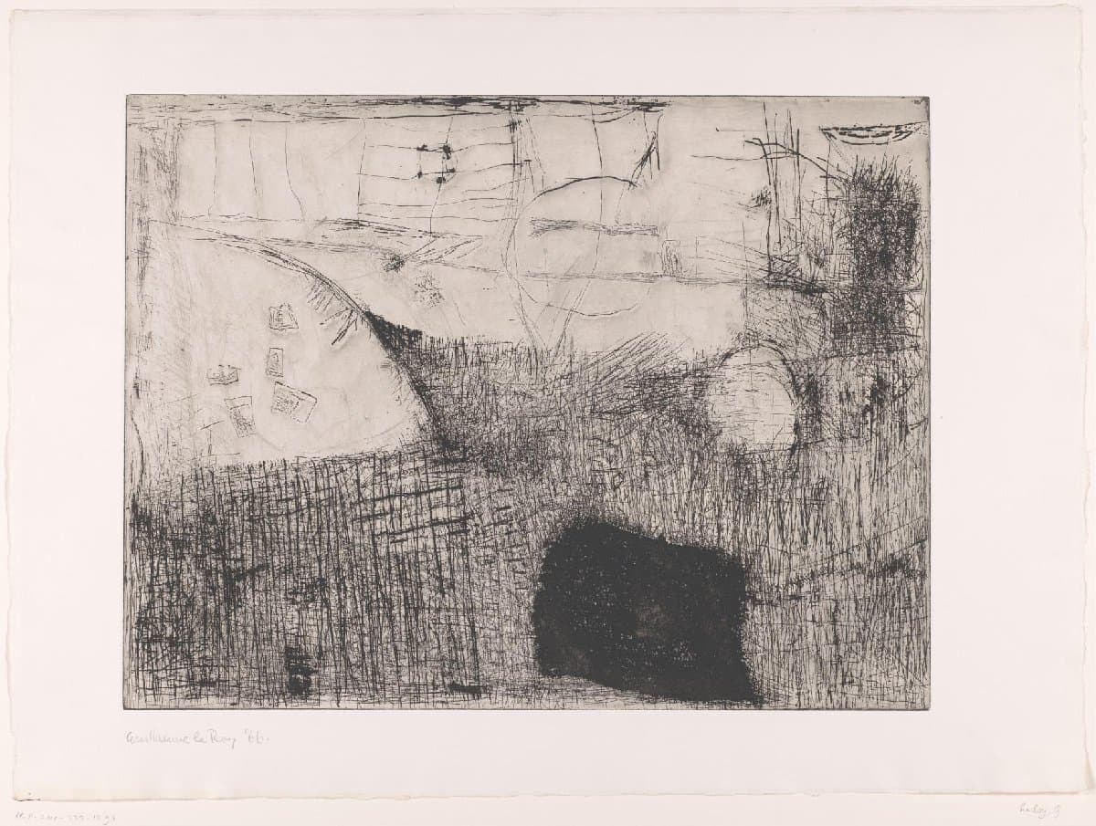 Compositie met zwarte rechthoek