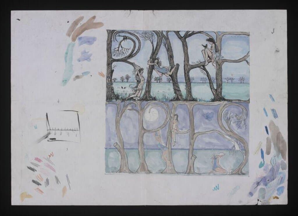 Unused cover art for Fleetwood Mac's album Bare Trees (ca.1970)