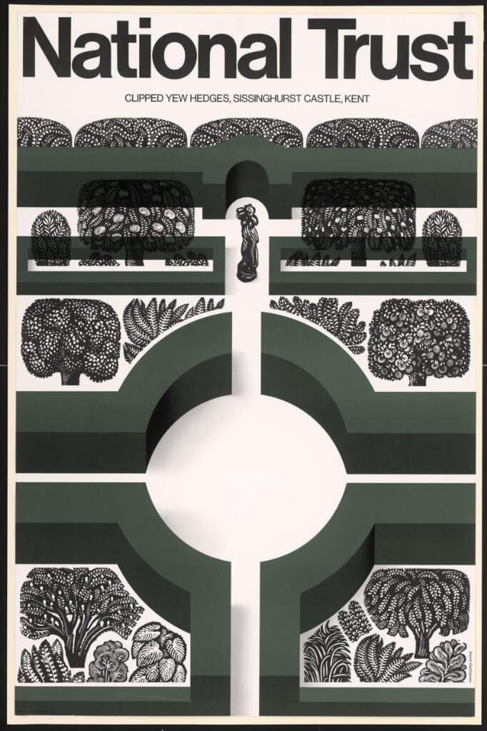 Clipped Yew Hedges, Sissinghurst Catle, Kent (ca. 1972)